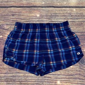 Womens Gap Gsprint 3” blue plaid athletic shorts. Medium. EUC.